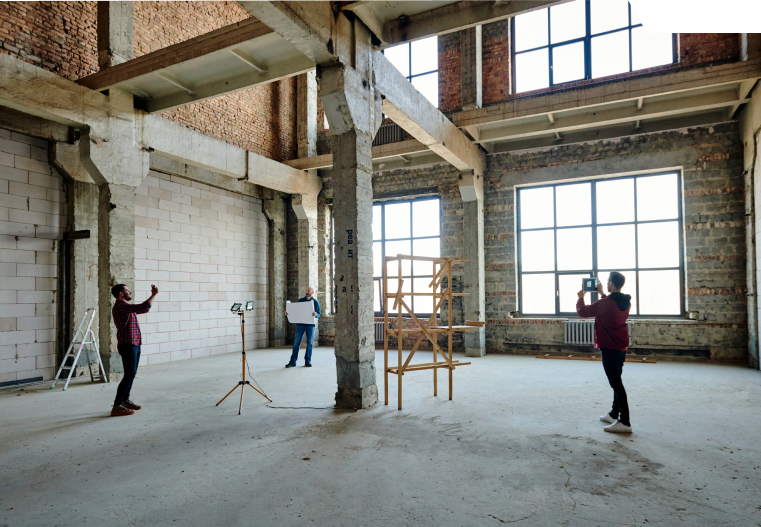 office building de-fits